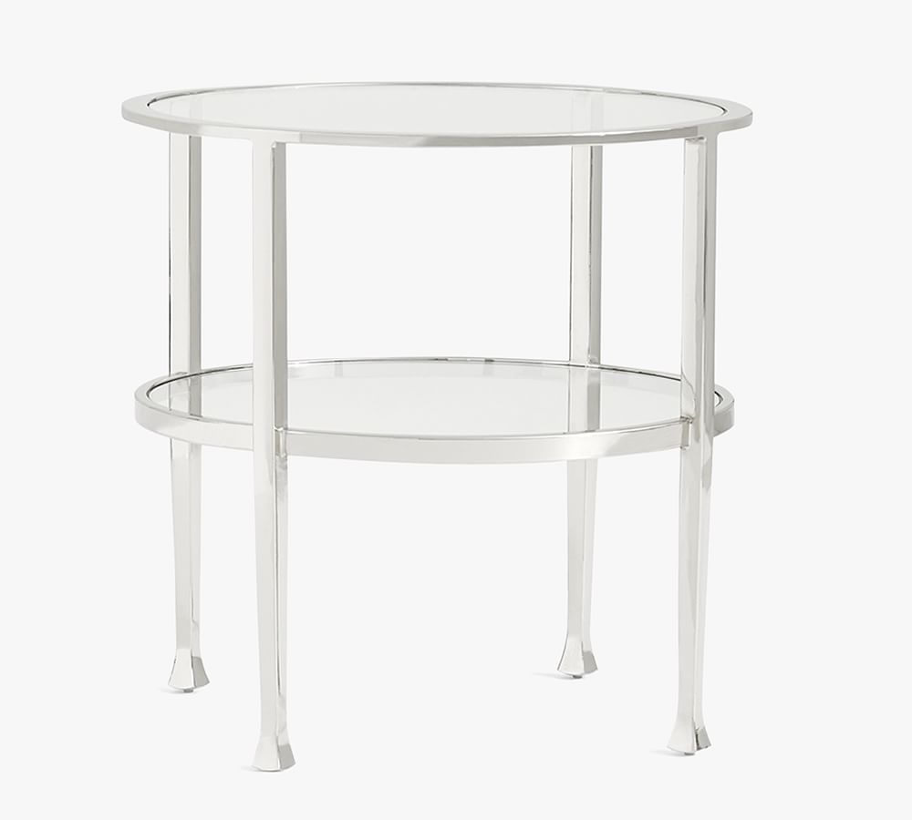 Tanner Round Glass End Table Pottery Barn