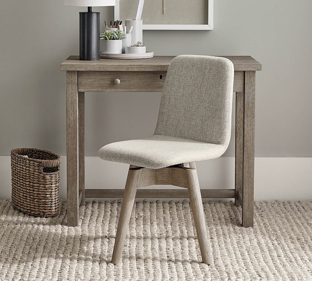 Zoe Upholstered Swivel Desk Chair Pottery Barn