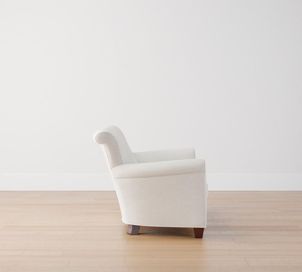 Irving Roll Arm Upholstered Settee Sofa For Small Spaces Pottery Barn