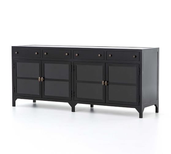 metal media console table