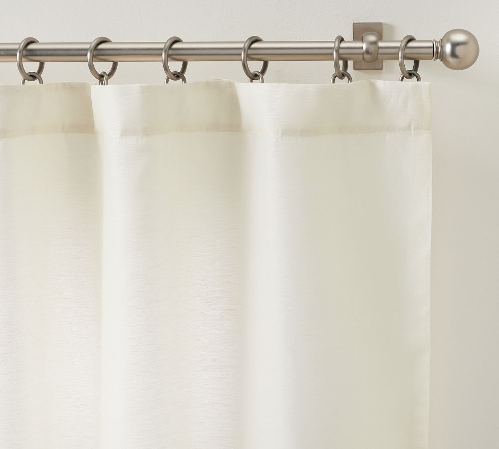 Delphina Linen Silk Curtain | Pottery Barn