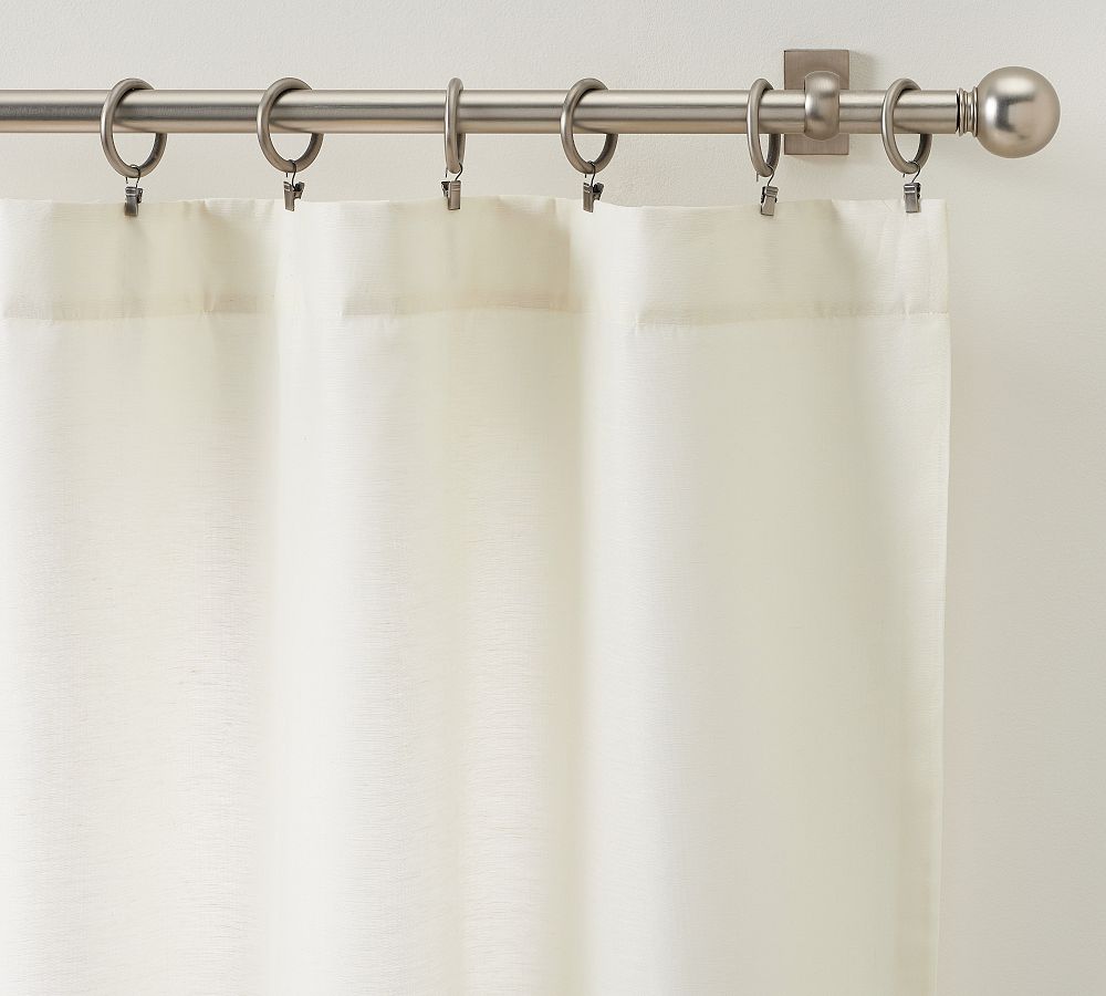 Delphina Linen Silk Curtain | Pottery Barn