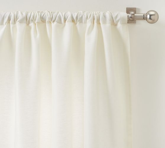 Delphina Linen Silk Curtain | Pottery Barn