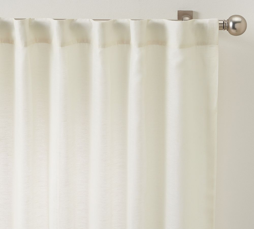 Delphina Linen Silk Curtain | Pottery Barn