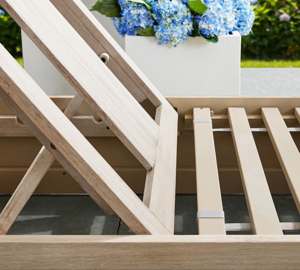 Indio FSC® Eucalyptus Modern Platform Single Chaise Pottery Barn