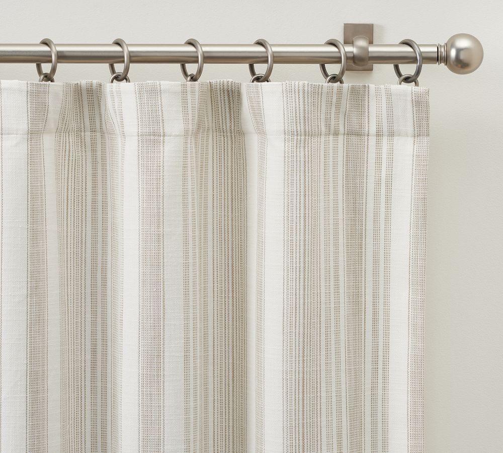 Hawthorn Striped Cotton Rod Pocket Curtain | Pottery Barn