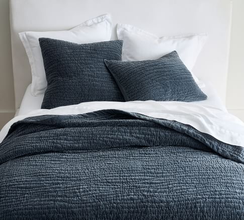 Washed Velvet Handcrafted Quilt | Pottery Barn
