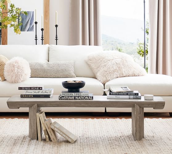 pottery barn white coffee table