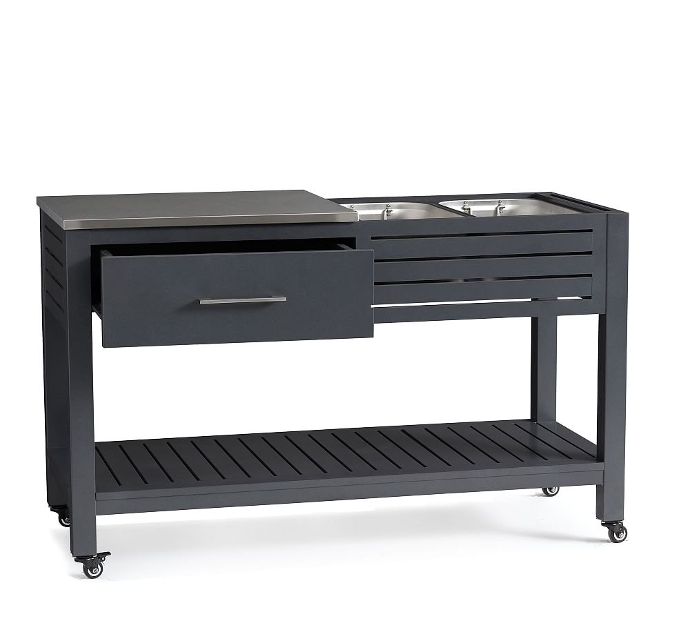 Indio Metal Outdoor Kitchen Island Pottery Barn