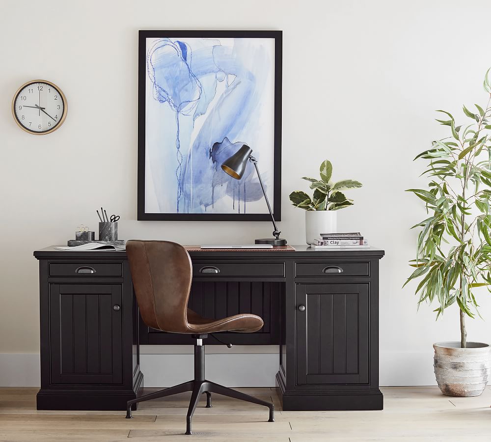 Burke Leather Swivel Desk Chair Pottery Barn