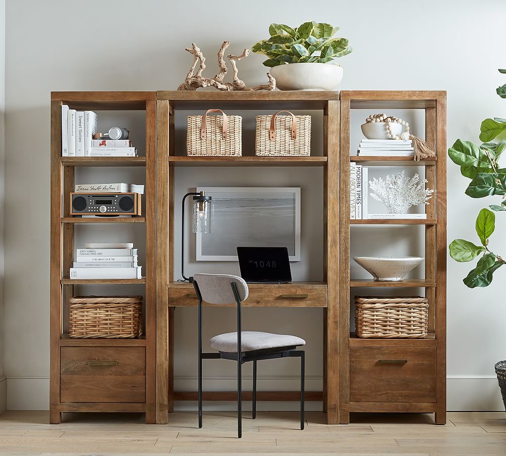 pottery barn wall unit desk