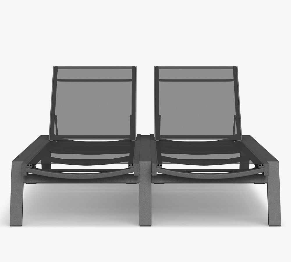 Indio Metal & Mesh Double Chaise Lounge with Wheels Pottery Barn