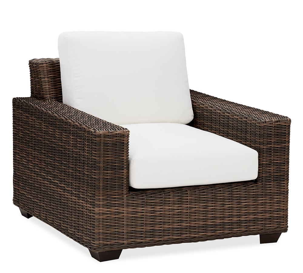 Torrey AllWeather Wicker Square Arm Lounge Chair + Pomona Concrete