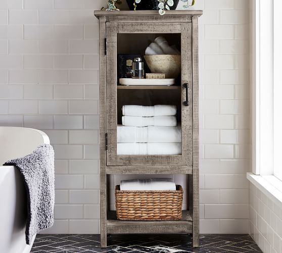 wood bathroom floor cabinet