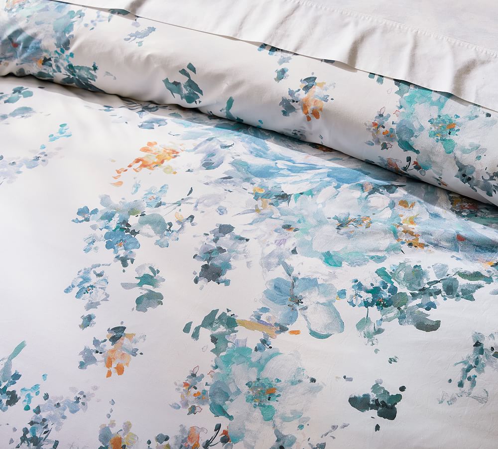 Kinsley Floral Organic Cotton Duvet Cover | Pottery Barn