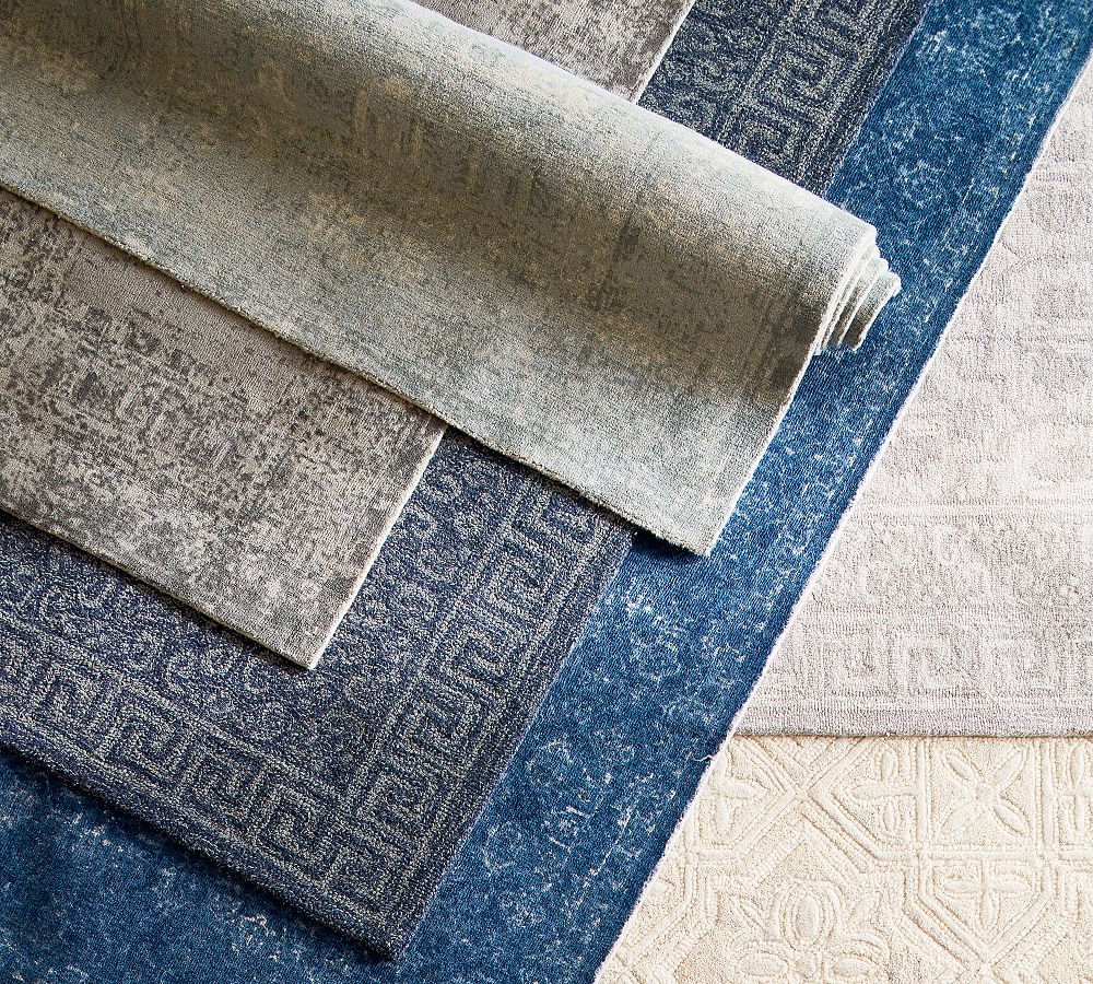 Braylin HandTufted Wool Rug Blue Pottery Barn