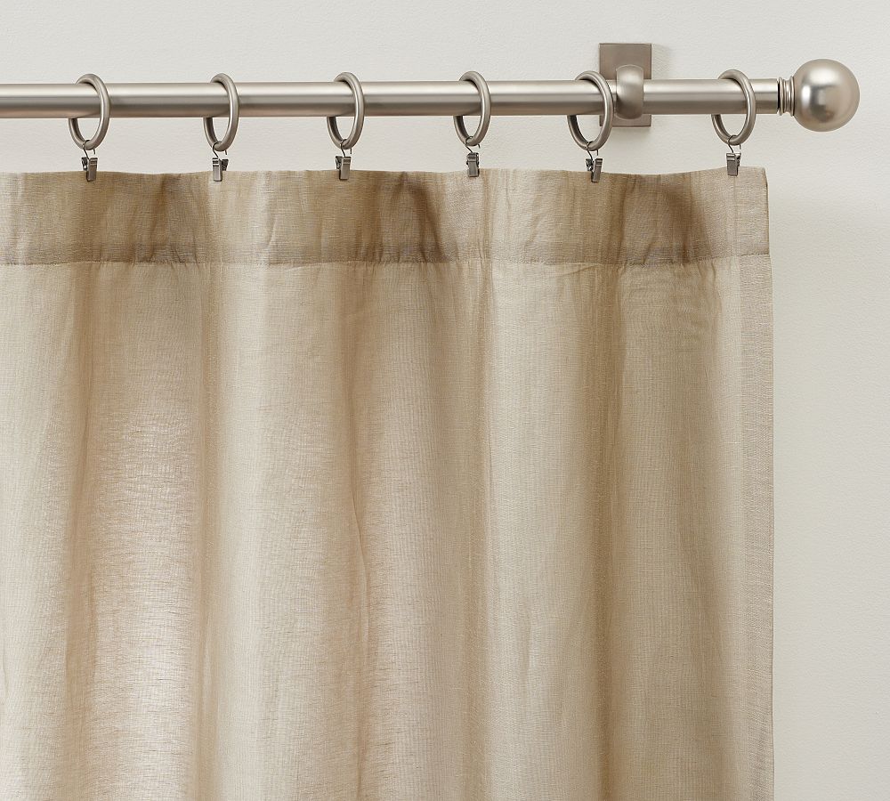 Delphina Linen Silk Curtain | Pottery Barn