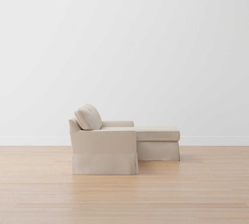 Buchanan Square Arm Slipcovered Sofa with Reversible Chaise Sectional