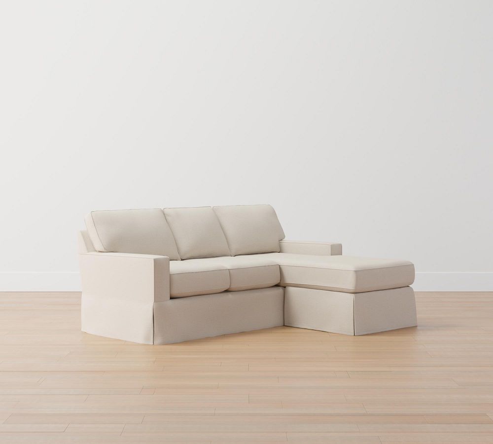 Buchanan Square Arm Slipcovered Sofa with Reversible Chaise Sectional