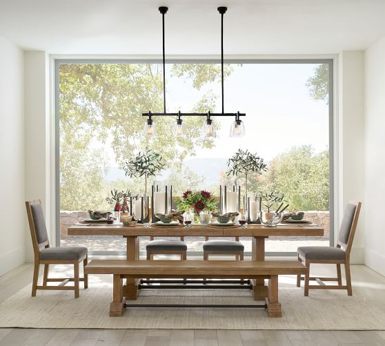 linear chandelier dining room