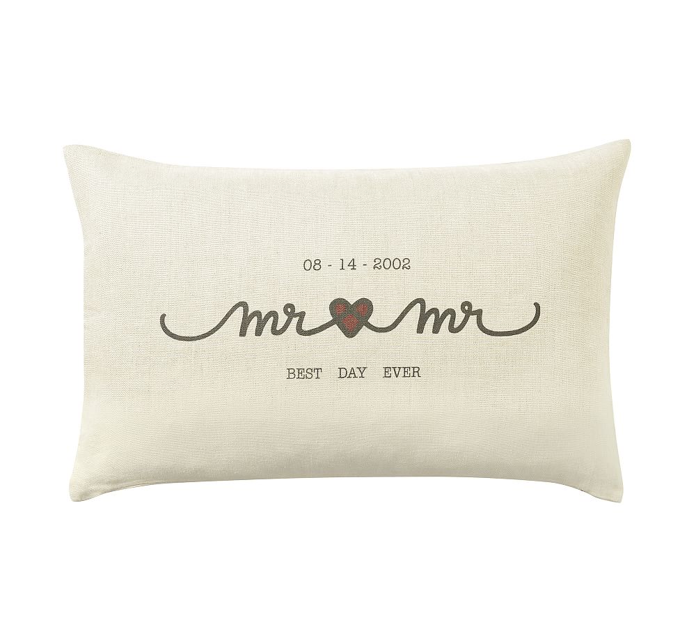Personalized Wedding Linen Pillow Cover Pottery Barn