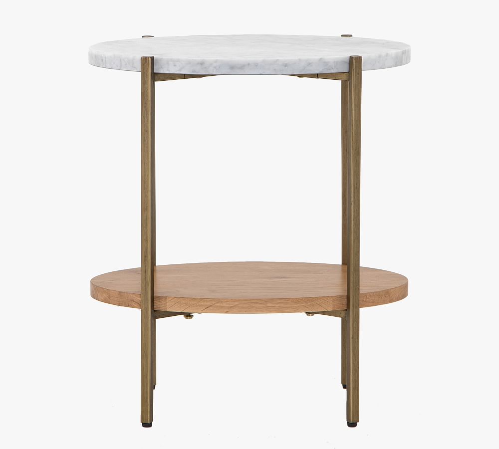 Modern Oval Marble Side Table Pottery Barn