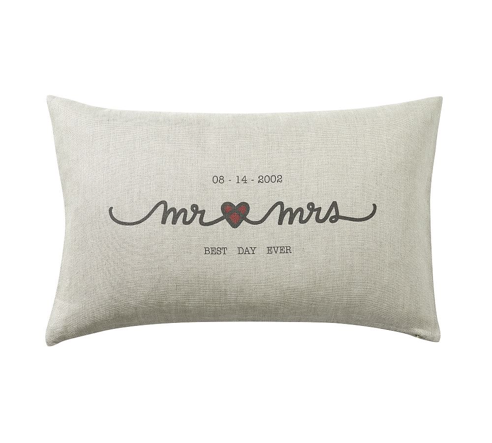 Personalized Wedding Linen Pillow Cover Pottery Barn