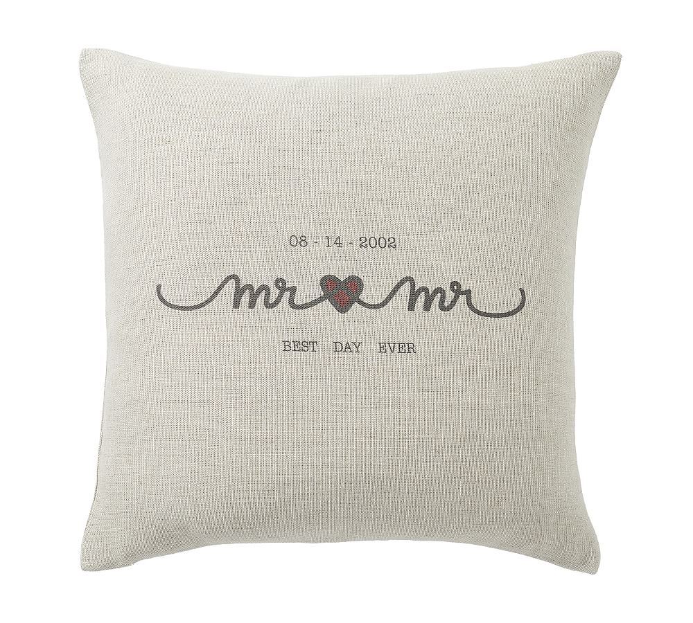 Personalized Wedding Linen Pillow Cover Pottery Barn