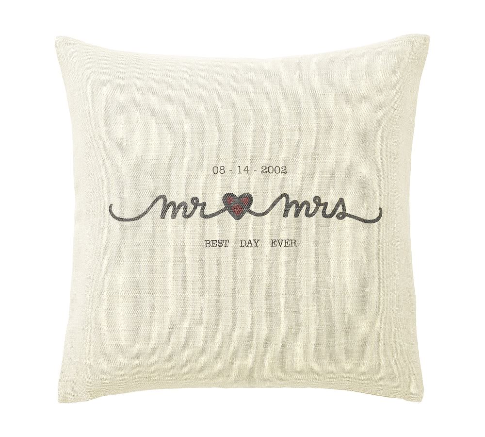 Personalized Wedding Linen Pillow Cover Pottery Barn