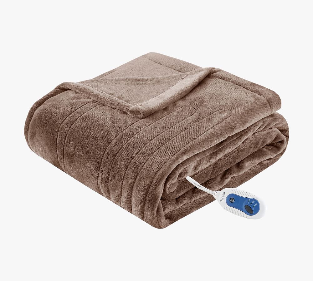 Beautyrest® Heated Plush Throw Blanket Pottery Barn