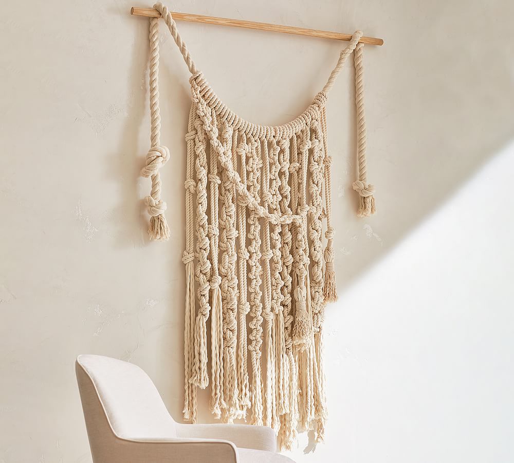 Shay Oversized Hanging Macrame Wall Art Pottery Barn