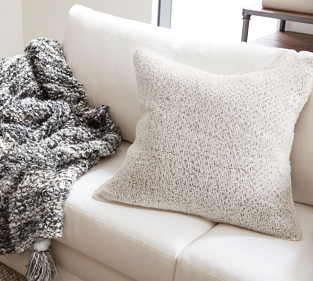 Hattie Textured Throw Pillow Cover Pottery Barn
