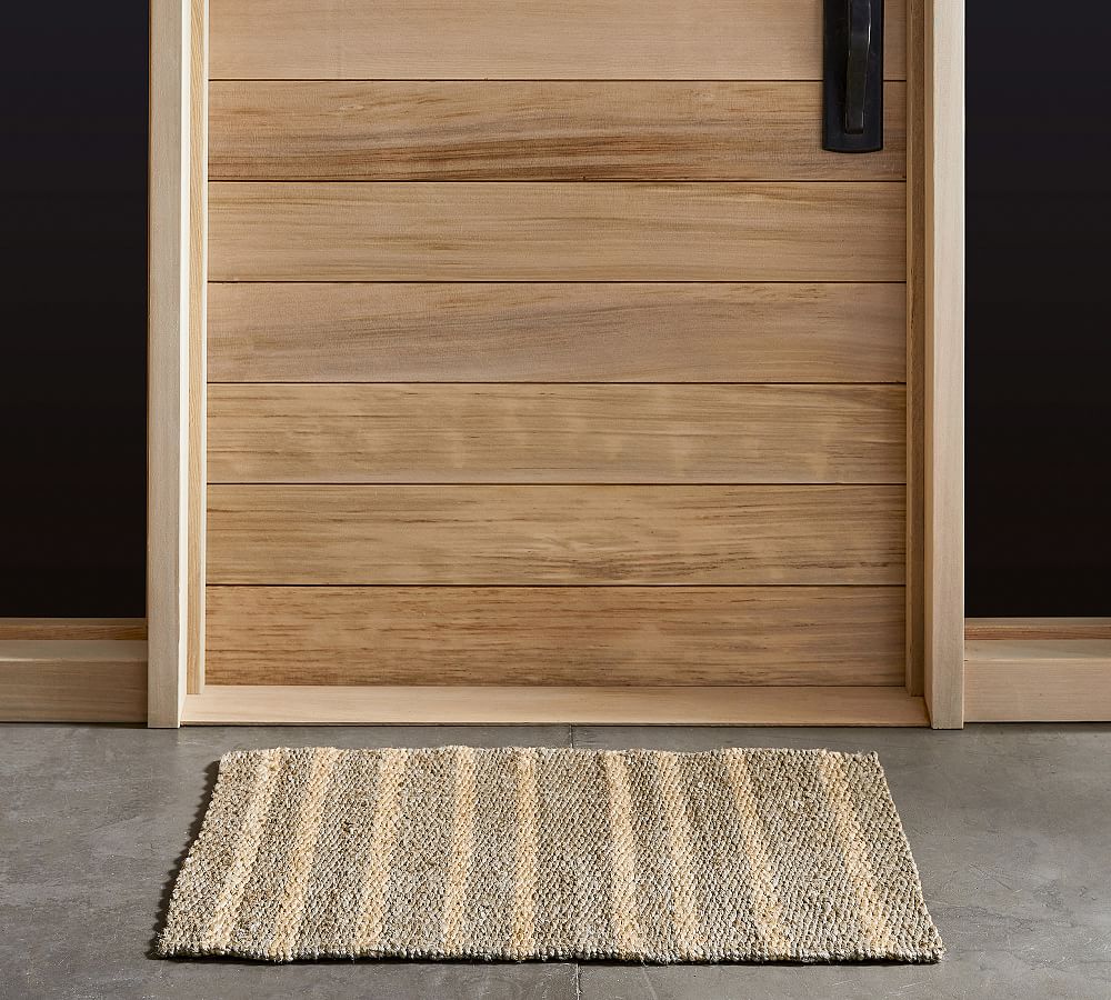 Asha Vertical Striped Jute Doormat Pottery Barn