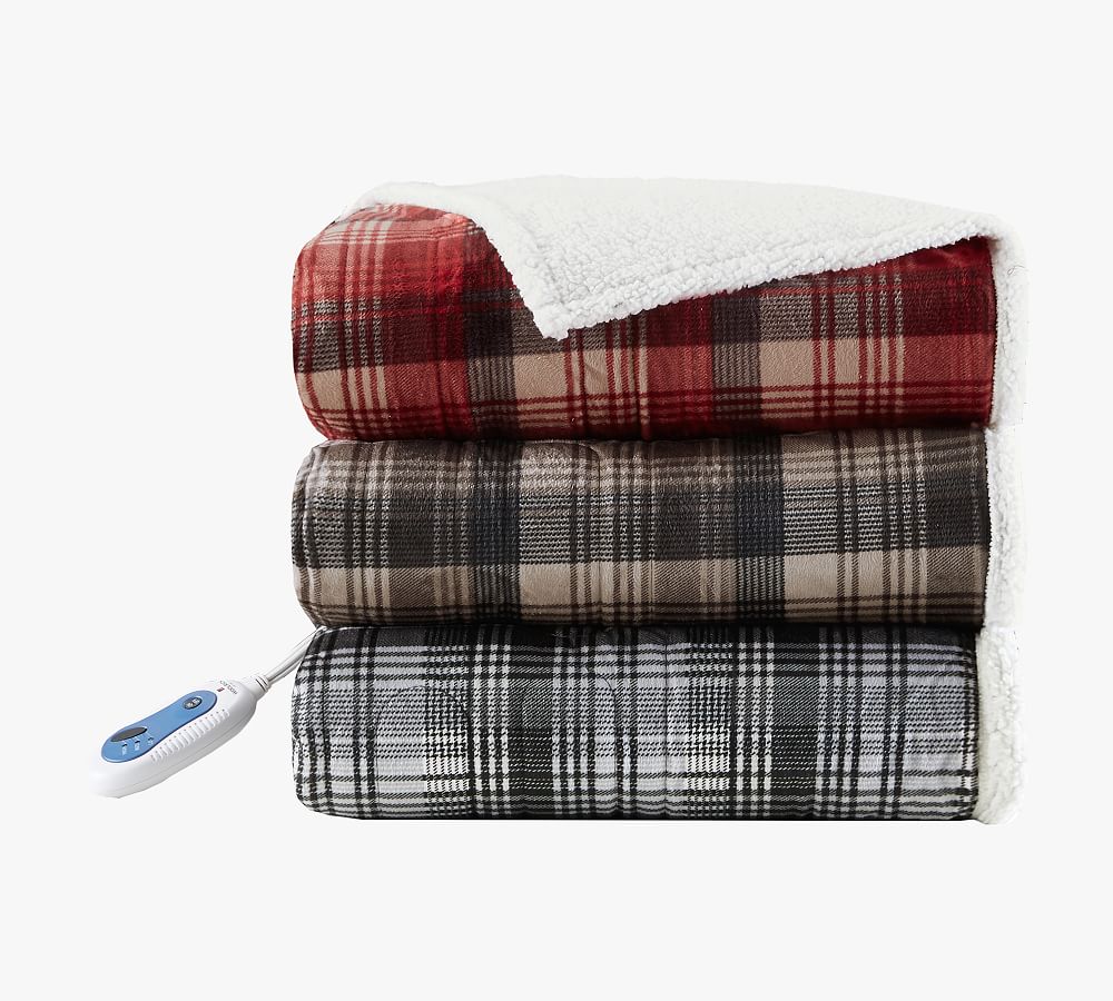 Woolrich Heated Oversized MinktoBerber Throw Blanket Pottery Barn