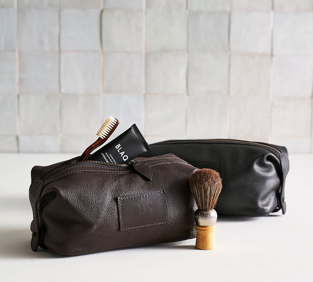 Grant Leather Toiletry Bag | Pottery Barn