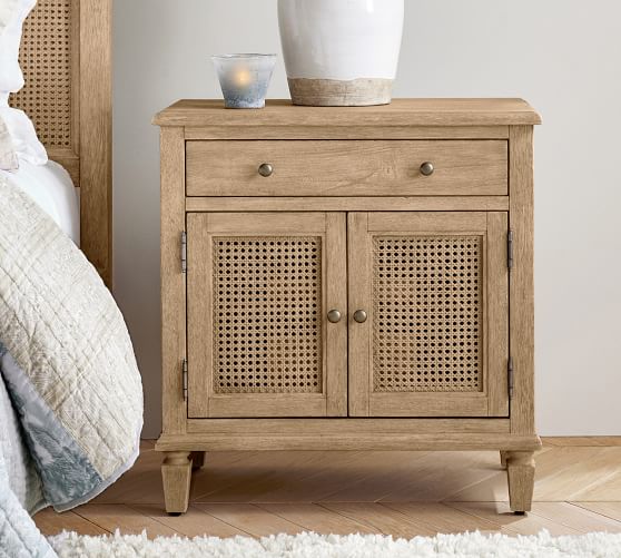 rattan cane nightstand