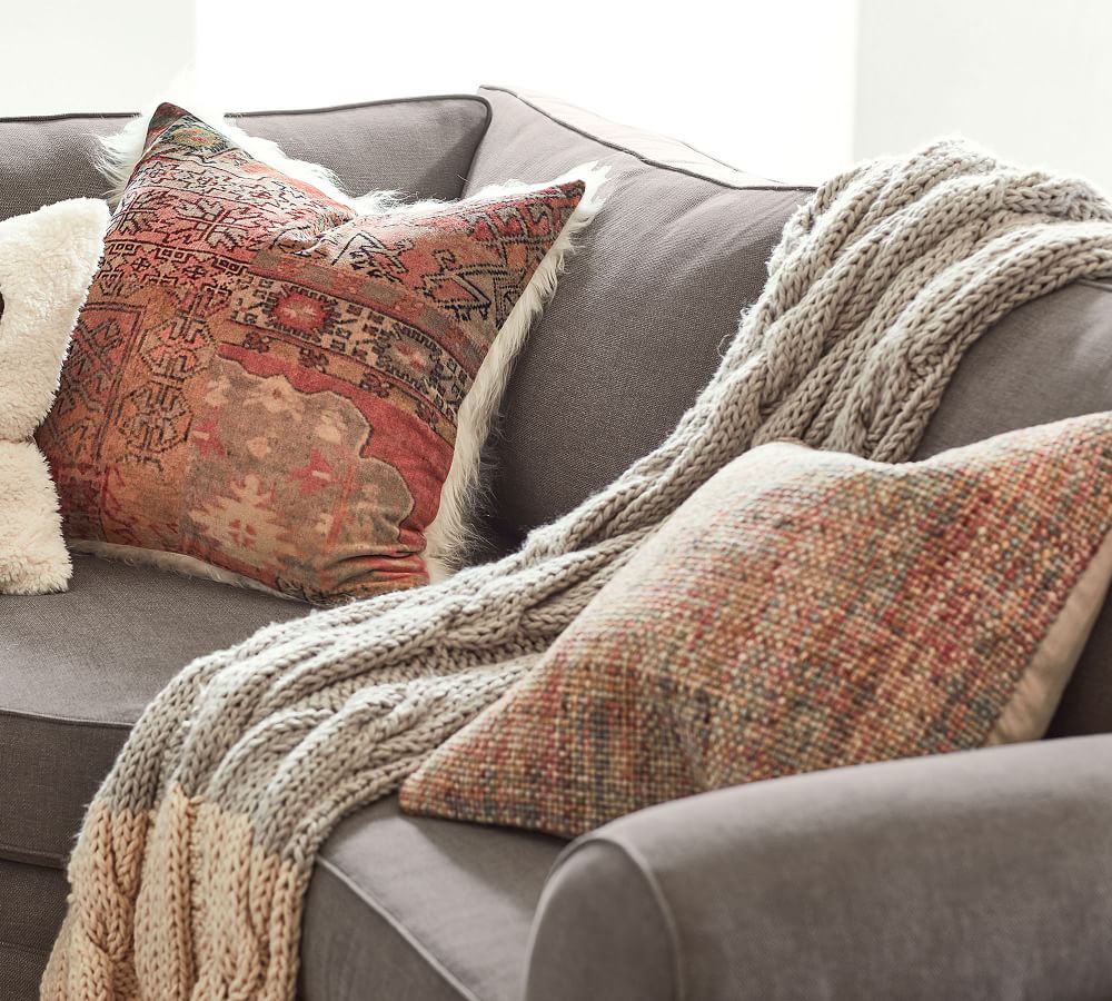 Renly Wool Embroidered Pillow Cover Pottery Barn