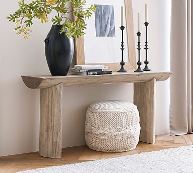 console table natural wood