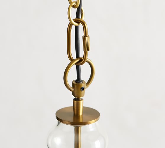 pottery barn brass pendant light