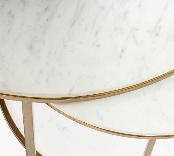 marble and brass nesting tables