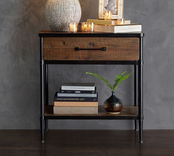 metal wood night stand