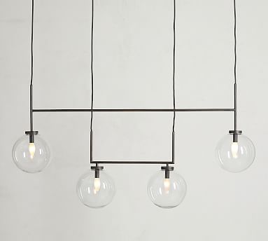 glass globes linear chandelier