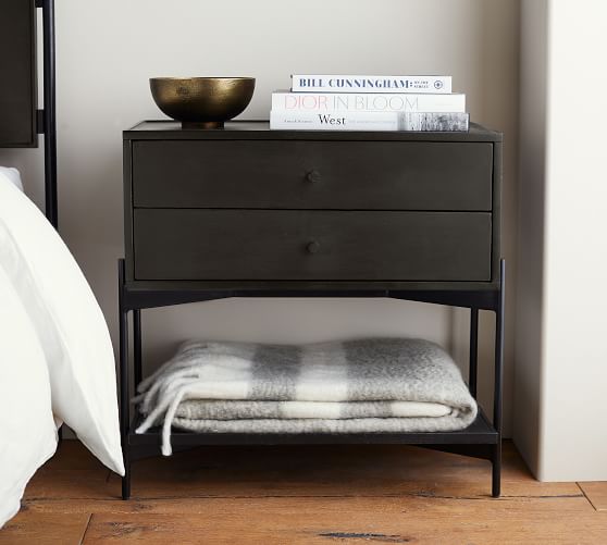 pottery barn nightstand black