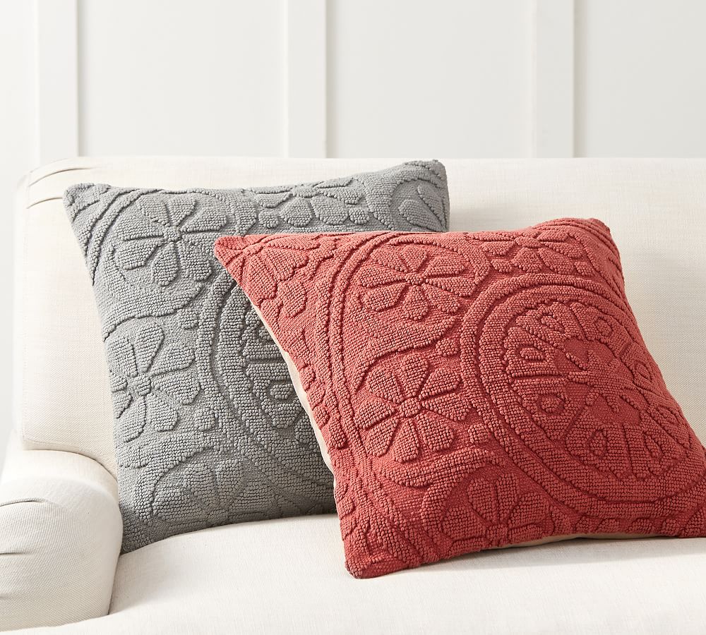 Mia Embroidered Throw Pillow Cover | Pottery Barn