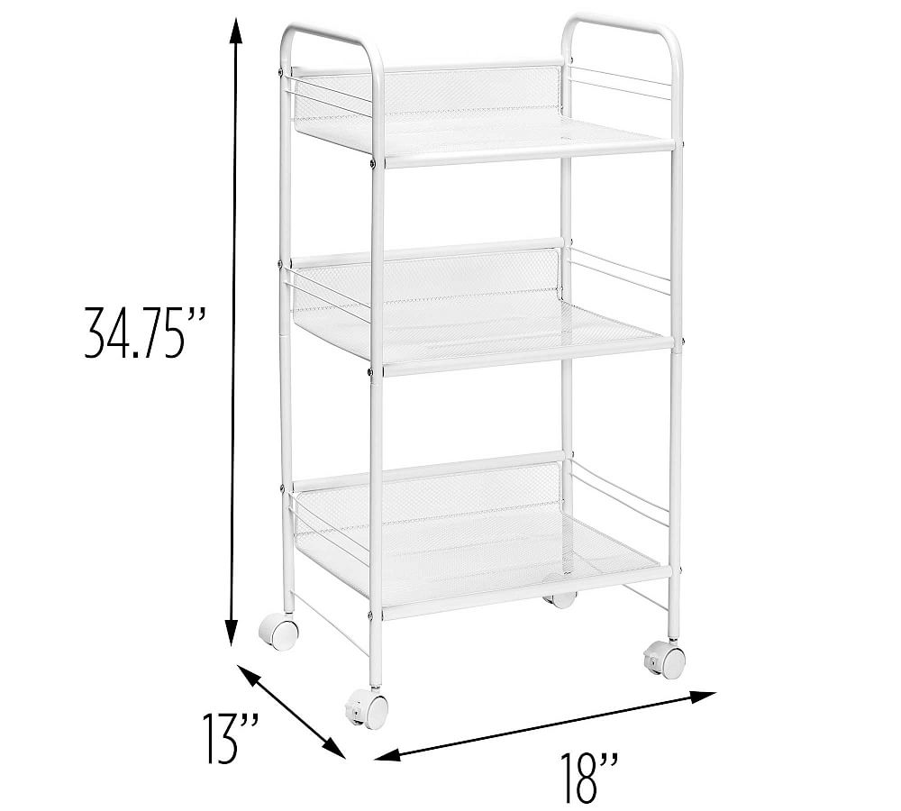 3-Tier Mesh Rolling Cart | Pottery Barn