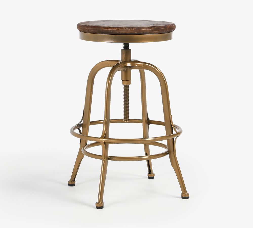 Leary Reclaimed Wood Swivel Counter Stool Pottery Barn