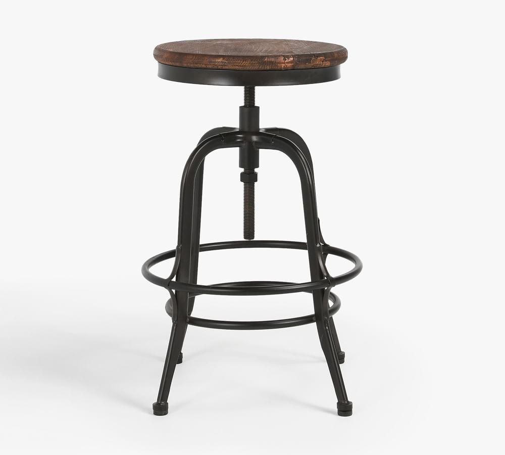 Leary Reclaimed Wood Swivel Counter Stool Pottery Barn