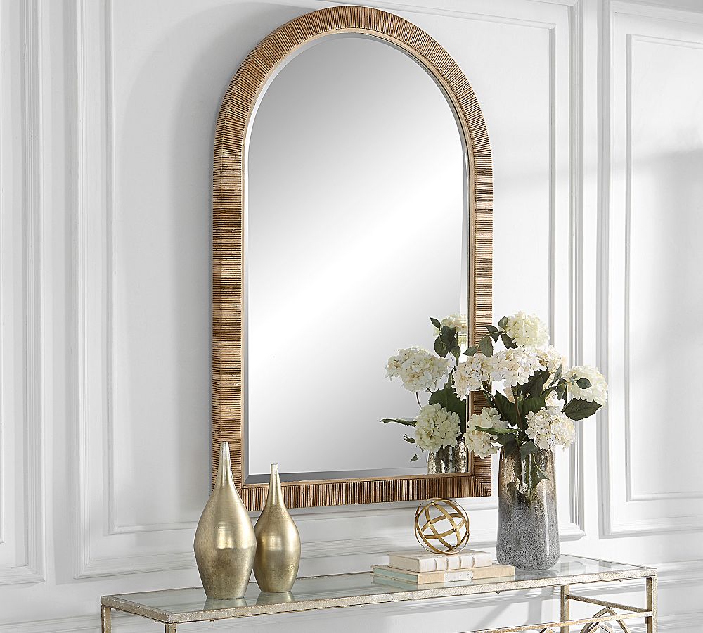 Nantucket Rattan Arched Wall Mirror Pottery Barn