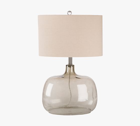 pottery barn clear glass lamp