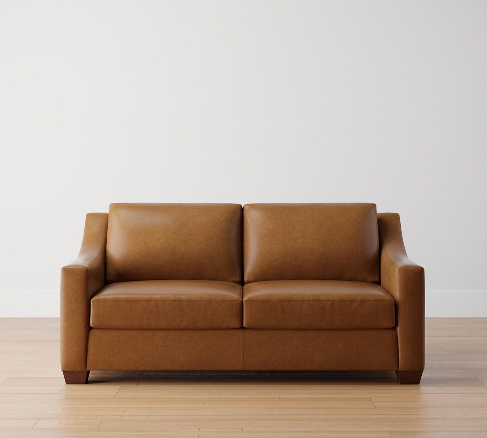 York Slope Arm Leather Sofa Collection | Pottery Barn